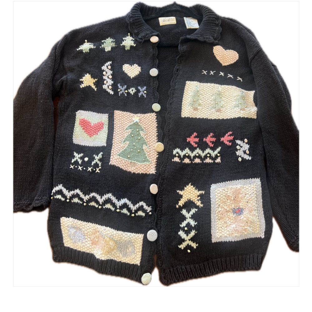 Vintage Knit Christmas Sweater Sz L
